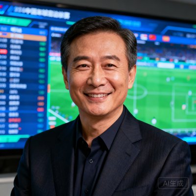 开云体育创始人张明远的职业肖像，中年男性身穿深色西装面带微笑，背景为数据可视化大屏显示实时赛事信息