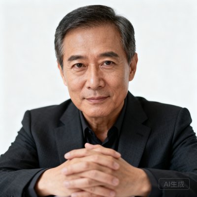 开云体育产品总监陈锐的商务肖像，中年男性双手交叉姿态自信，简洁白色背景突出人物神态